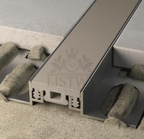 Profil dylatacyjny Projoint NPAN Aluminiowy naturalny + guma szary kamień RAL 7030   Listwa dylatacyjna