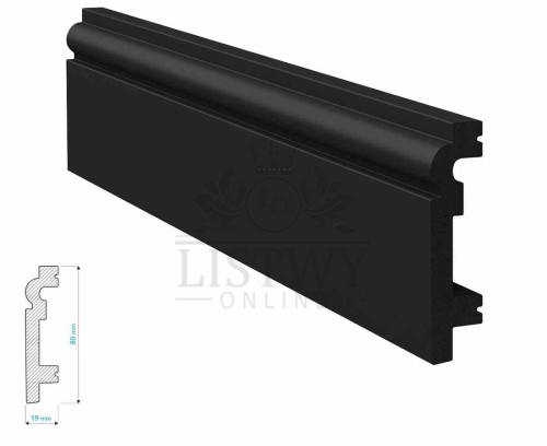 P8019B Listwa przypodłogowa czarna