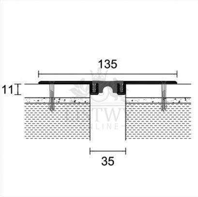 Profil dylatacyjny Projoint PFFE/30  Aluminium naturalne + Guma szara gładka - Opakowanie 5 sztuk