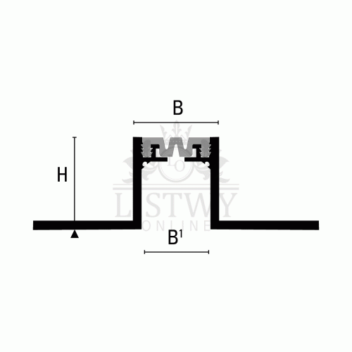  Profil dylatacyjny Jointec GE Aluminium + Wkładka z gumy syntetycznej GI370 Szary cement