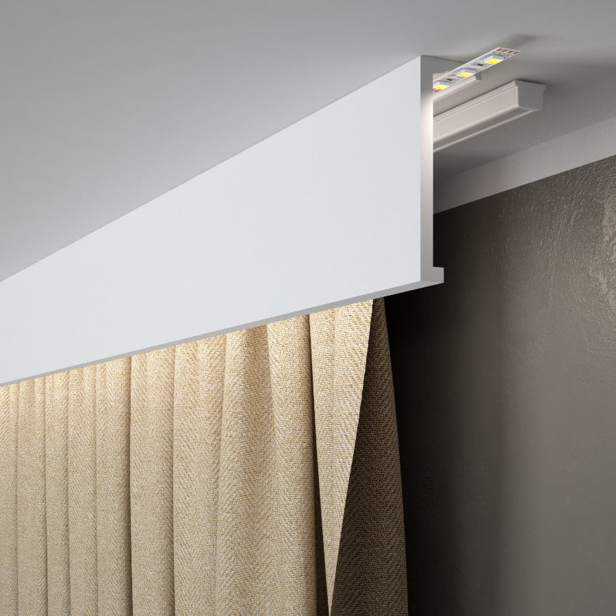 Maskownica szyn karniszowych